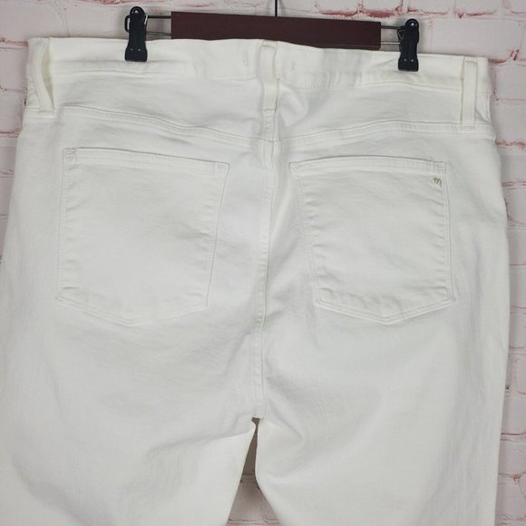 MADEWELL Cali Demi-Boot Raw Hem Jeans Womens Plus Size 36 White Stretch - Picture 7 of 11